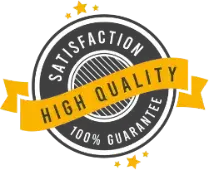 Siegel: Satisfaction – High Quality – 100 % Guarantee